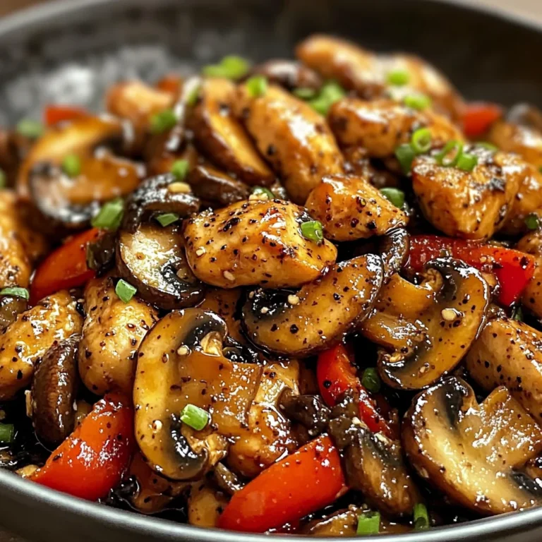 Black Pepper Chicken with Mushrooms