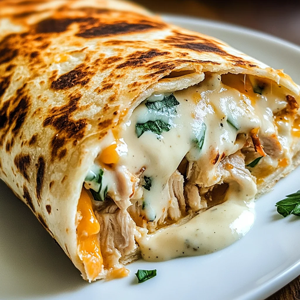 Cheesy Garlic Chicken Wraps