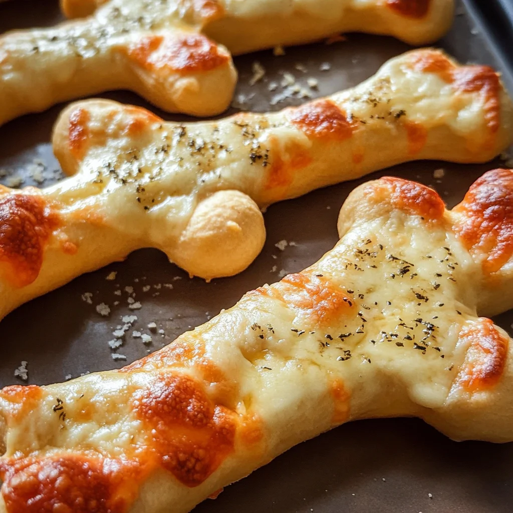 Cheesy Halloween Breadstick Bones