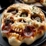 Cheesy Halloween Pizza Skulls