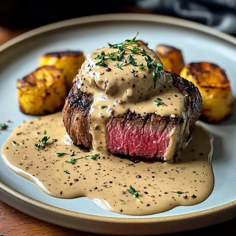 Elegant Filet Mignon with Creamy Peppercorn Sauce