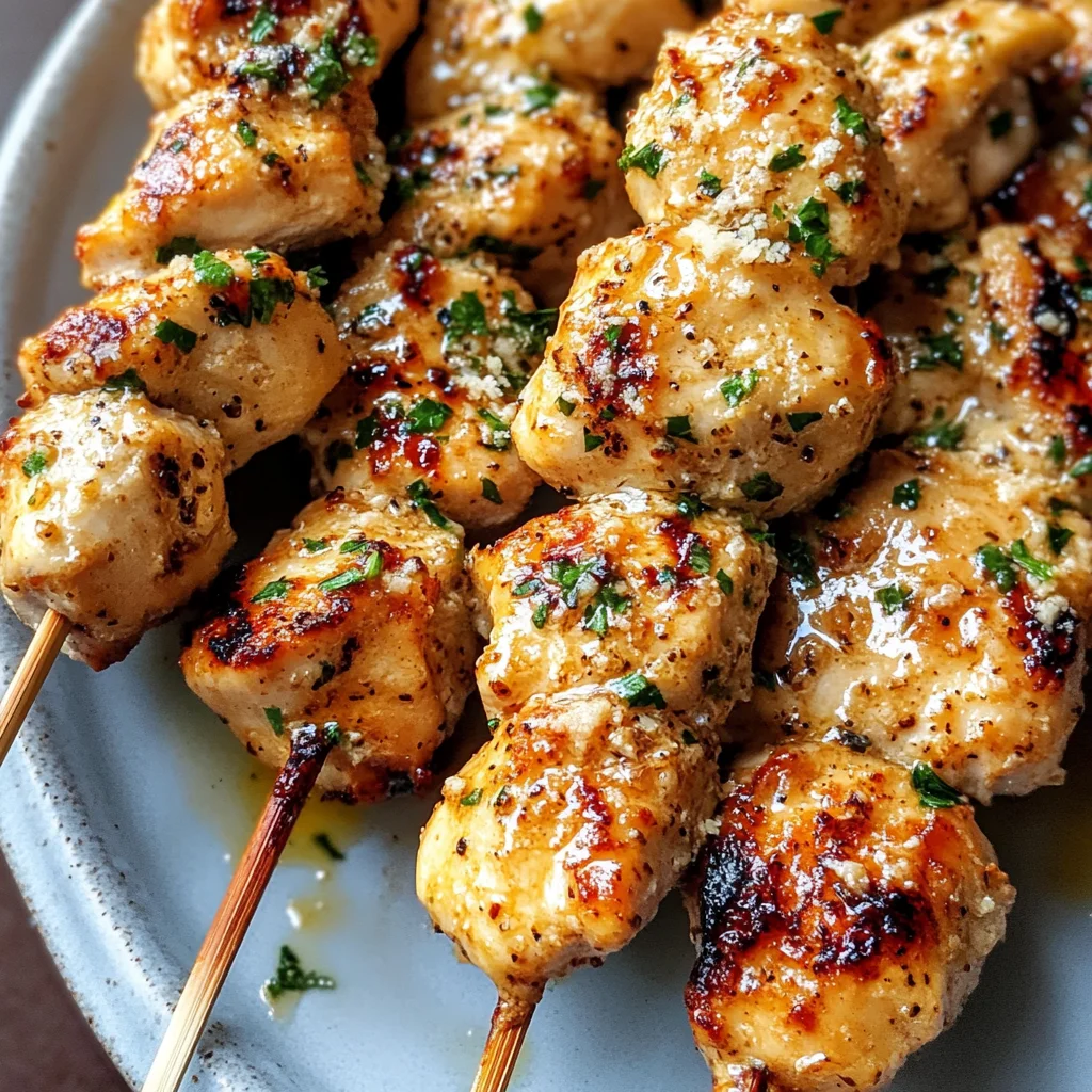 Garlic Parmesan Chicken Skewers