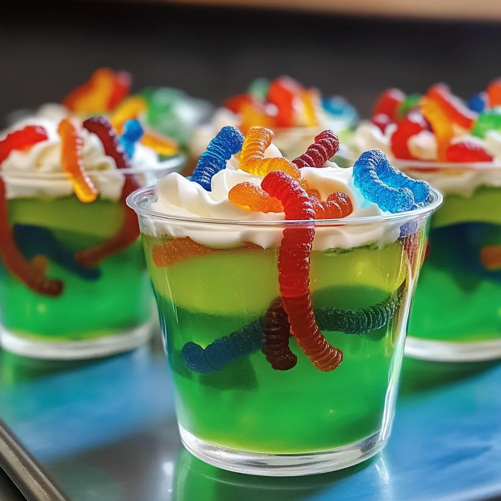 Gummy Worm Jello Cups Recipe