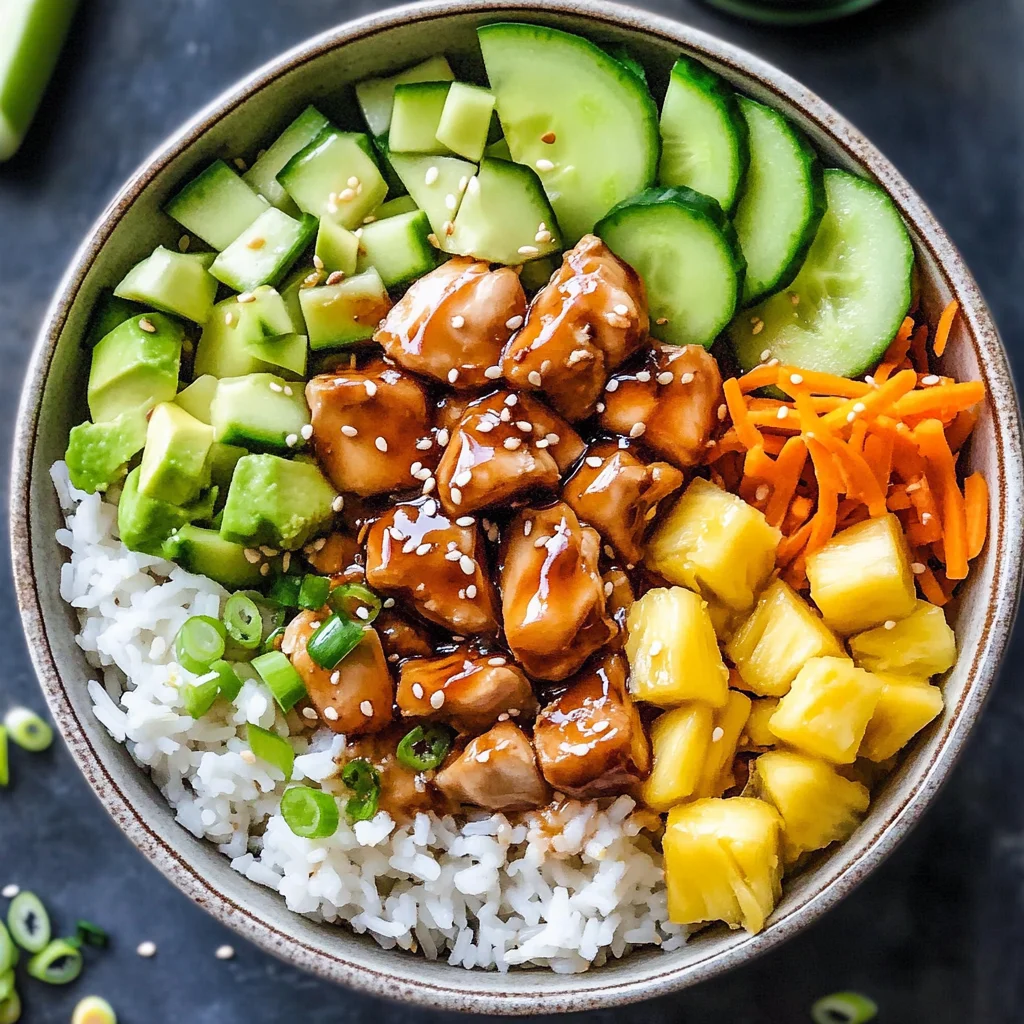 Hawaiian Inspired Chicken Poke Bowl Recipe