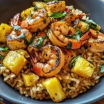 Jerk Shrimp & Pineapple Basil Rice