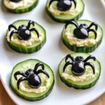 Keto Spider Cucumber Appetizer Bites