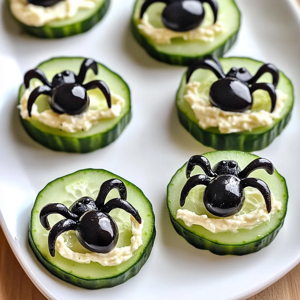 Keto Spider Cucumber Appetizer Bites