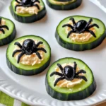 Keto Spider Cucumber Appetizer Bites