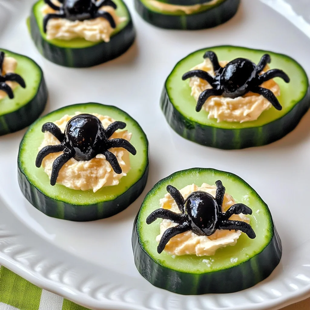 Keto Spider Cucumber Appetizer Bites