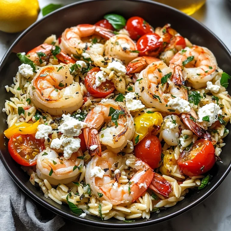 Lemon Feta Orzo Shrimp