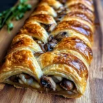 Savory Mushroom & Gruyère Puff Pastry Braid