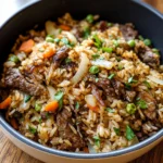 Savory Onion Beef Fried Rice