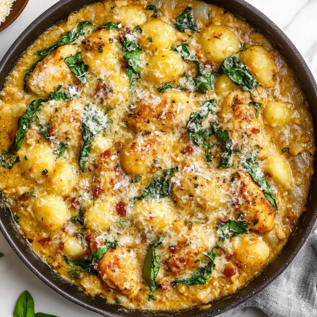 Garlic Chicken Gnocchi Skillet