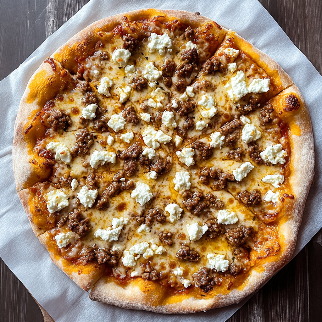 Hot Sausage Feta Honey Pizza