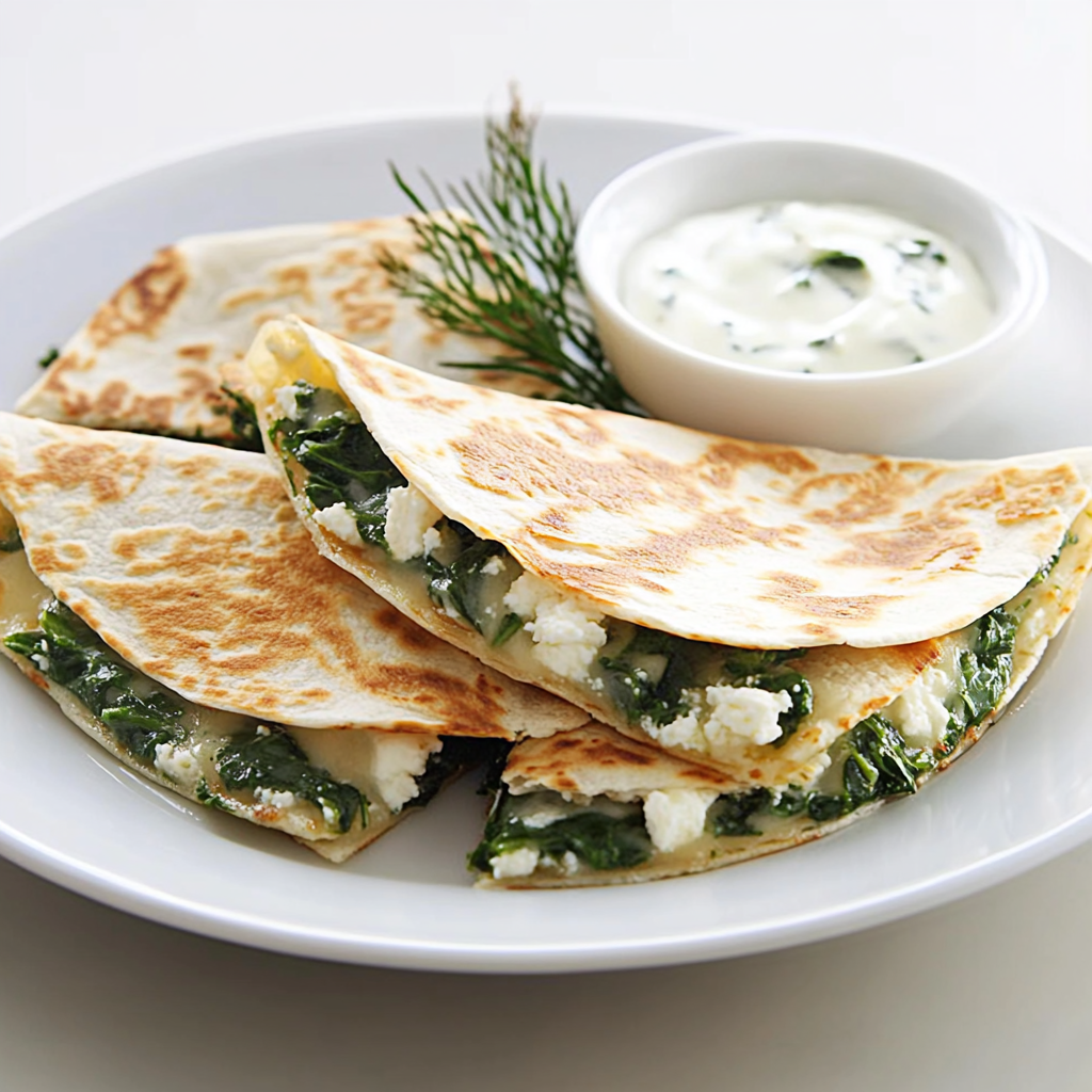 Spinach and Feta Quesadillas