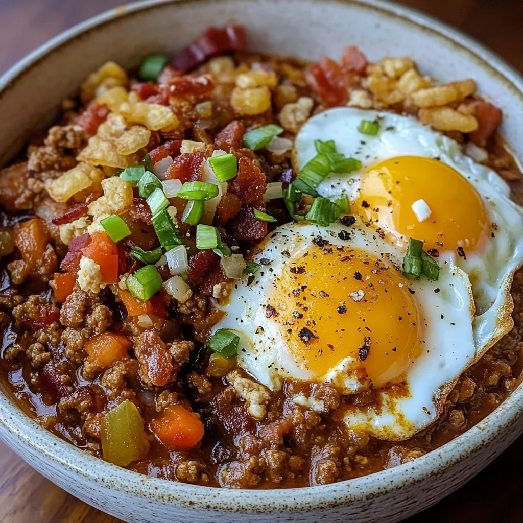 Breakfast Chili and Eggs