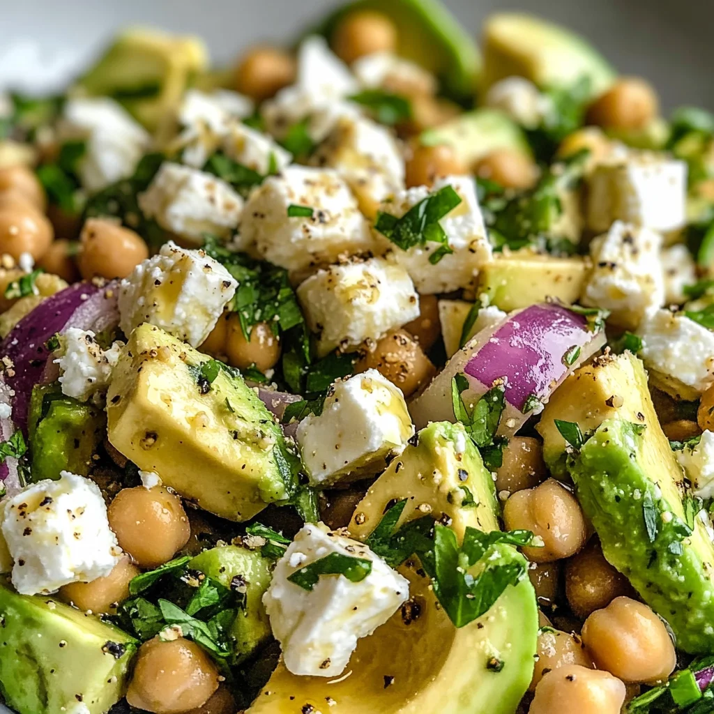 Chickpea Feta Avocado Salad