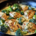 Creamy Garlic Chicken and Broccoli Skillet