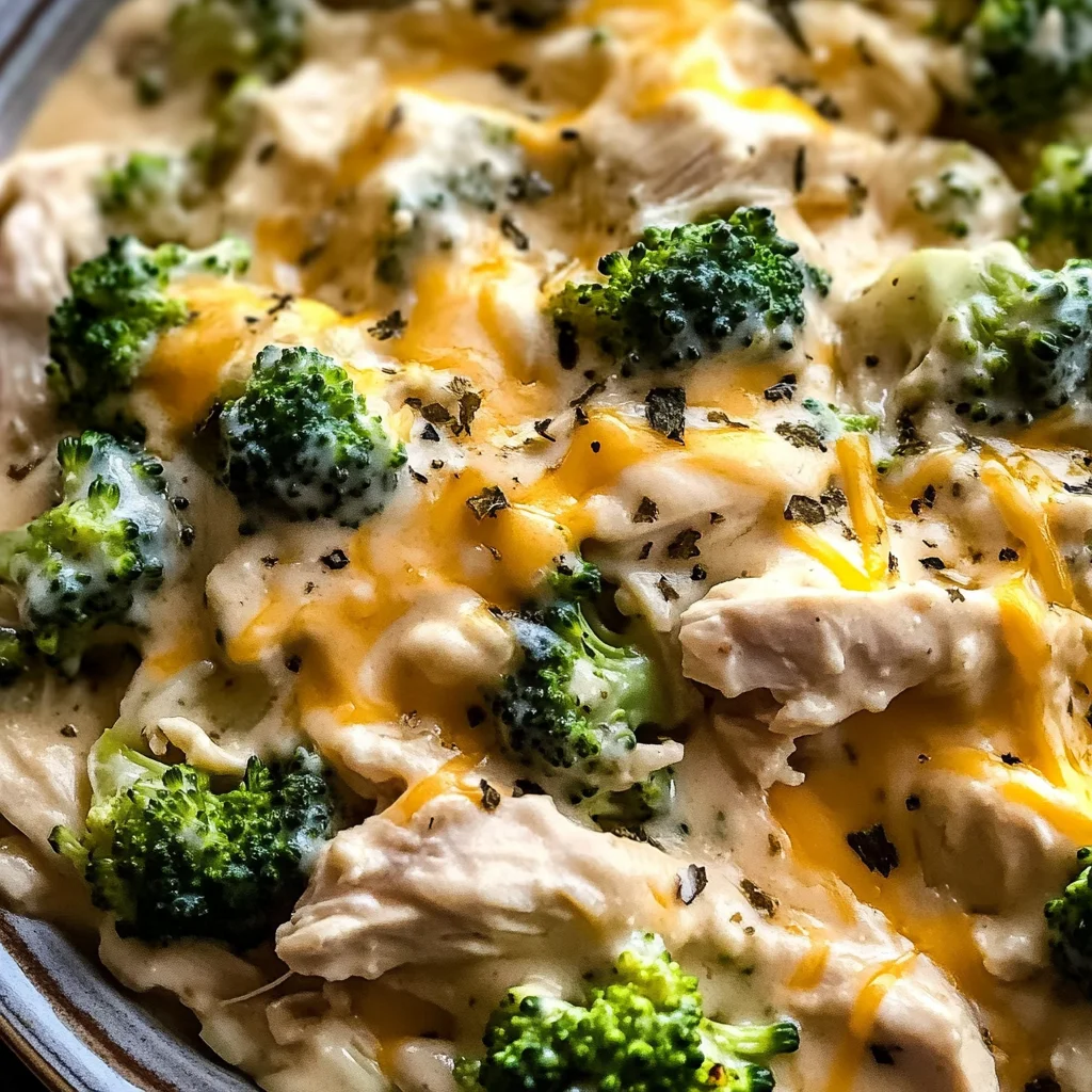 Irresistible Crockpot Creamy Broccoli Cheddar Chicken Delight