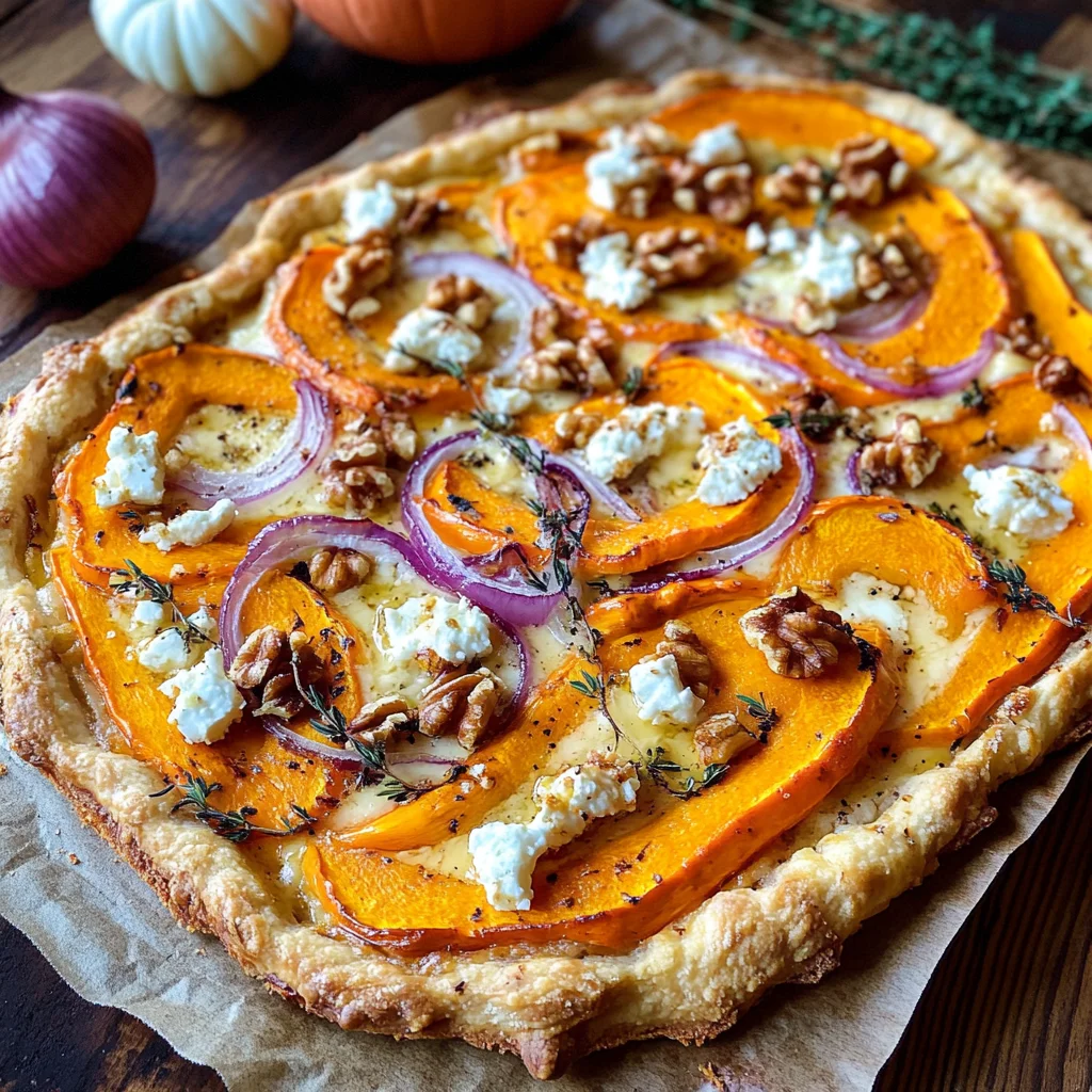 Kürbis-Flammkuchen mit Feta