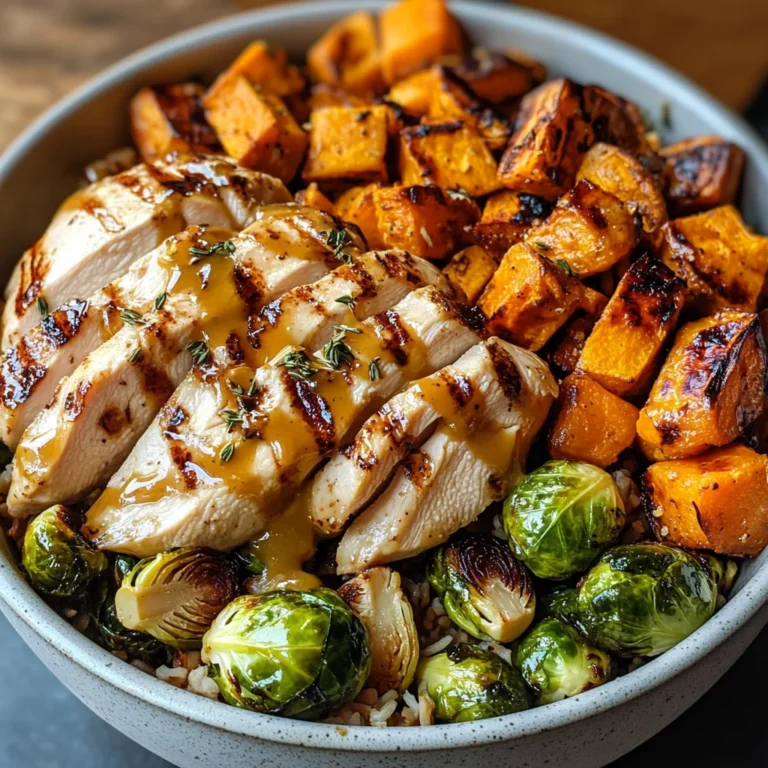 Maple Dijon Chicken & Roasted Sweet Potato Bowls