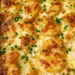 Roasted Garlic Potatoes au Gratin