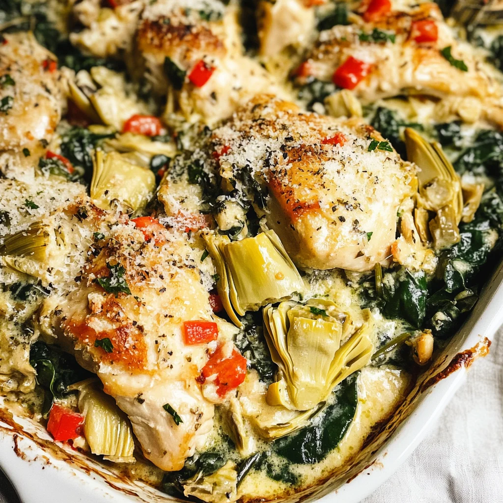 Spinach Artichoke Chicken Bake