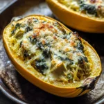 Spinach and Artichoke Stuffed Spaghetti Squash