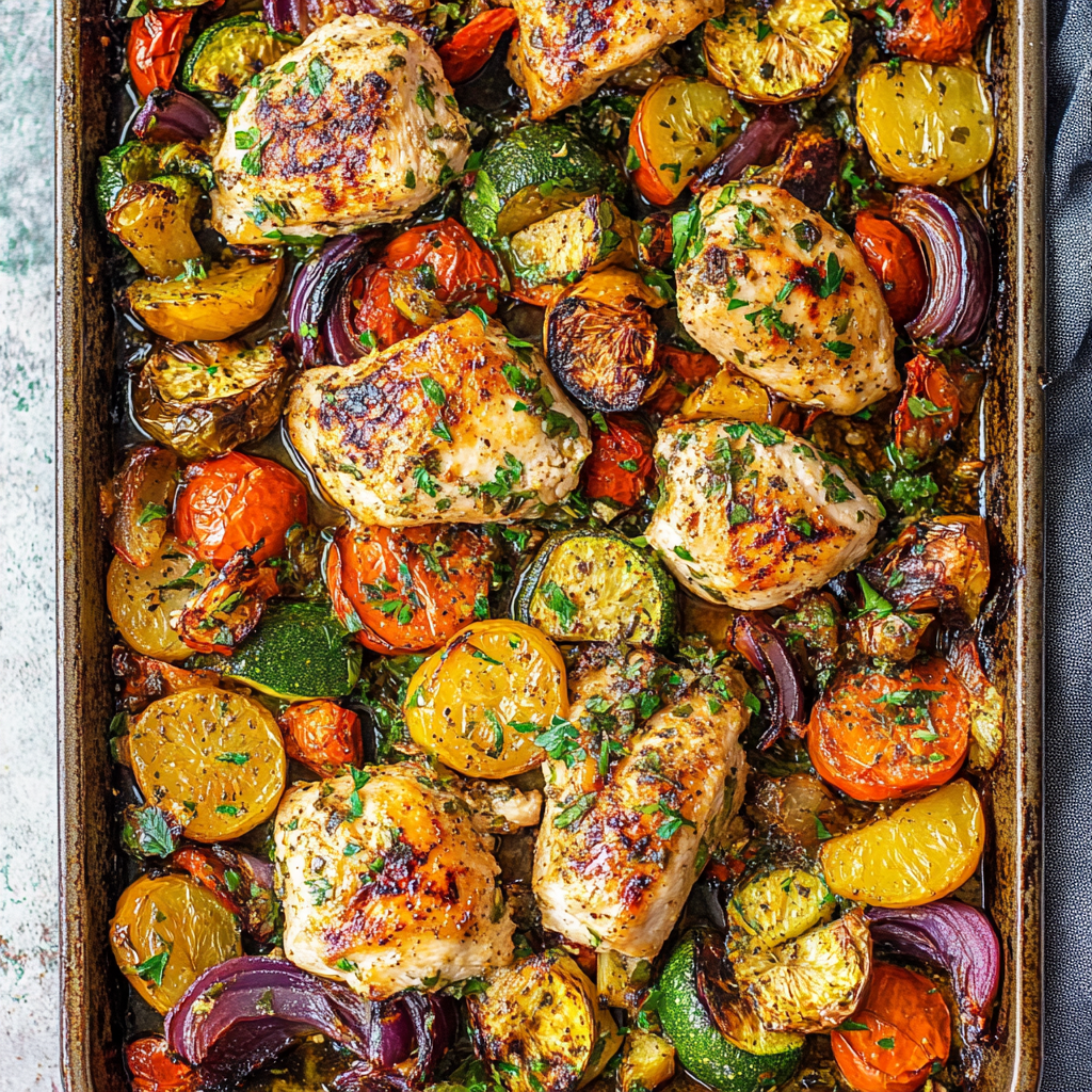 Sheet Pan Greek Chicken and Veggies (Easy One-Pan Meal)