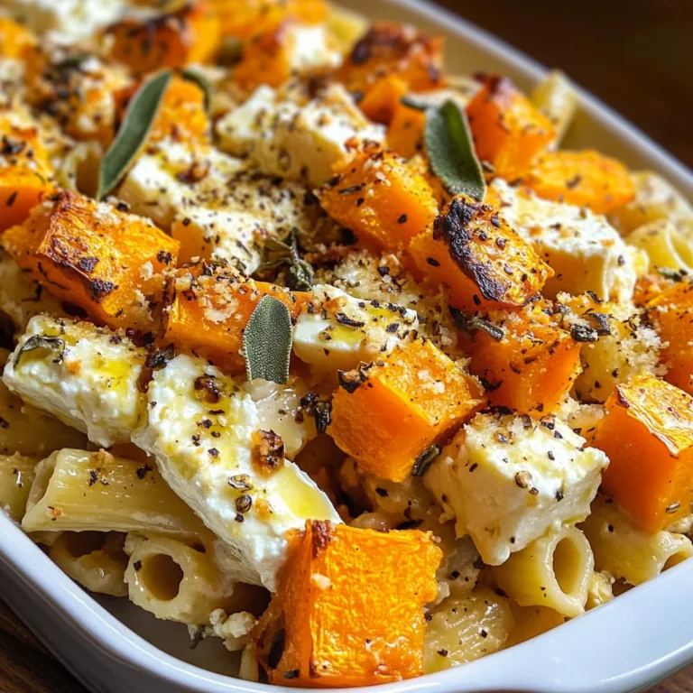 Baked Feta and Butternut Squash Pasta with Sage and Garlic