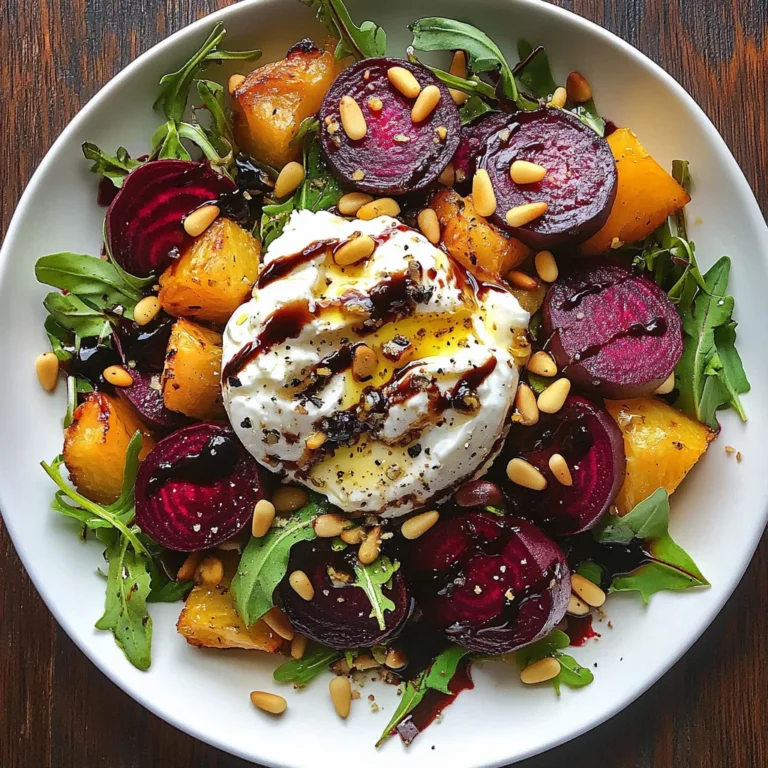 Beet and Burrata Salad with Pine Nuts