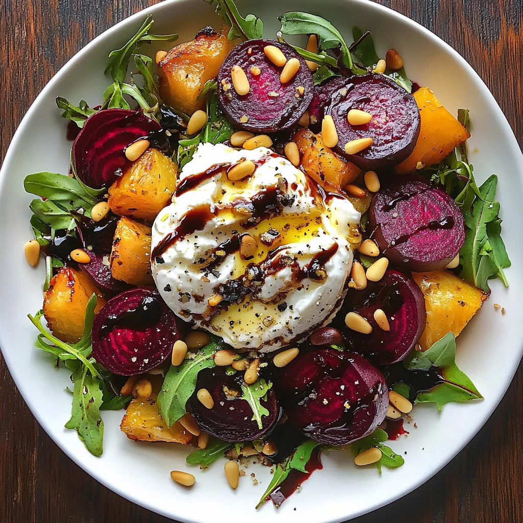 Beet and Burrata Salad with Pine Nuts