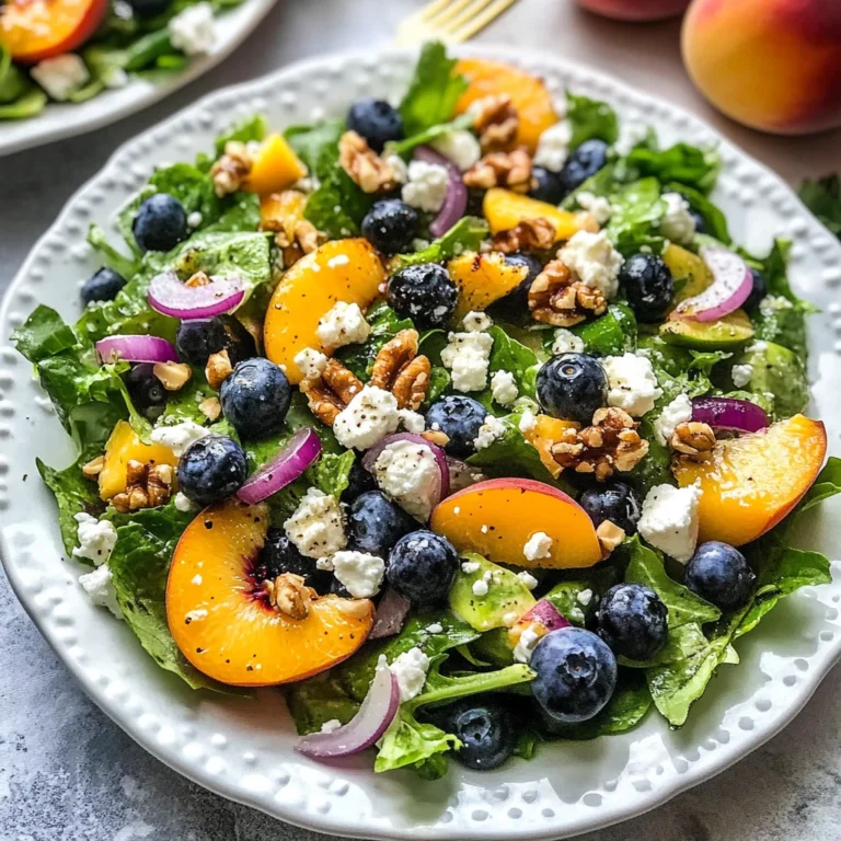 Blueberry Peach Feta Salad