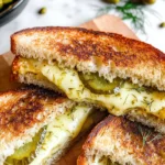 Crispy Dill Pickle Grilled Cheese Sandwich