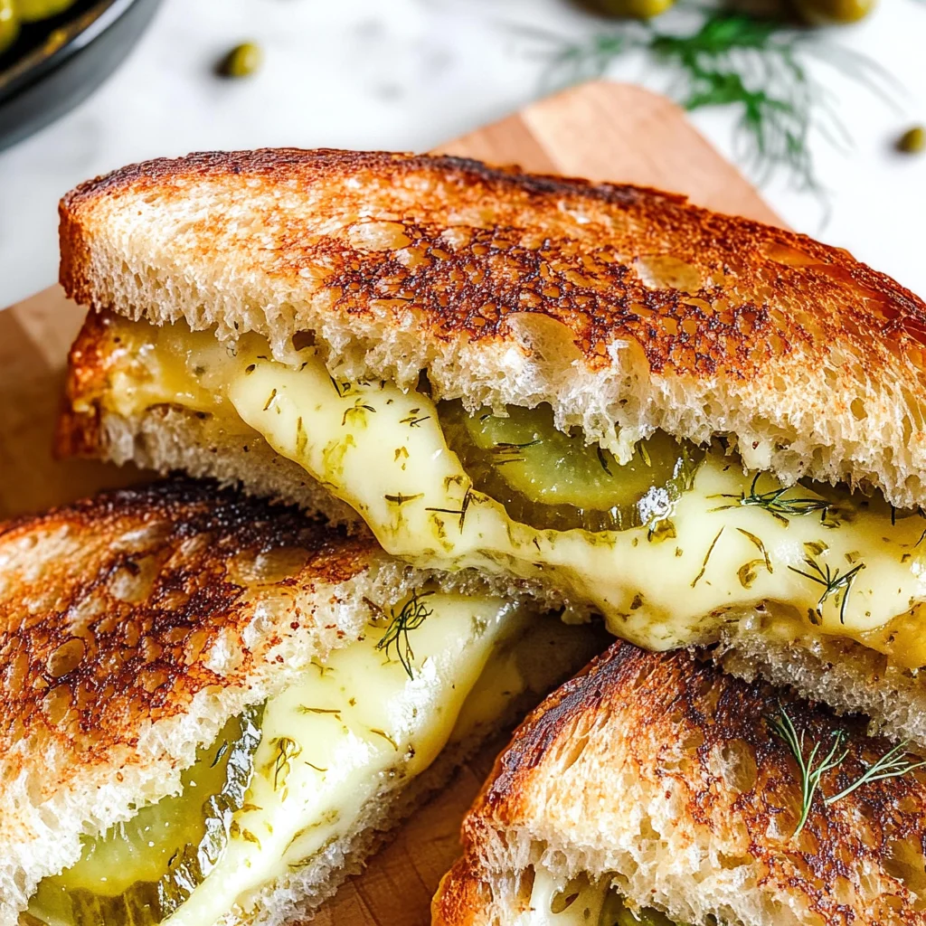 Crispy Dill Pickle Grilled Cheese Sandwich