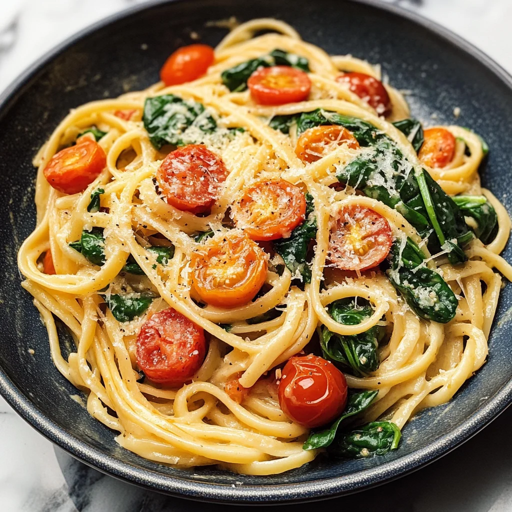 Fresh Spinach and Tomato Pasta