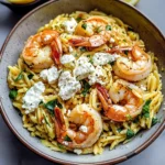 Lemon Feta Orzo Shrimp