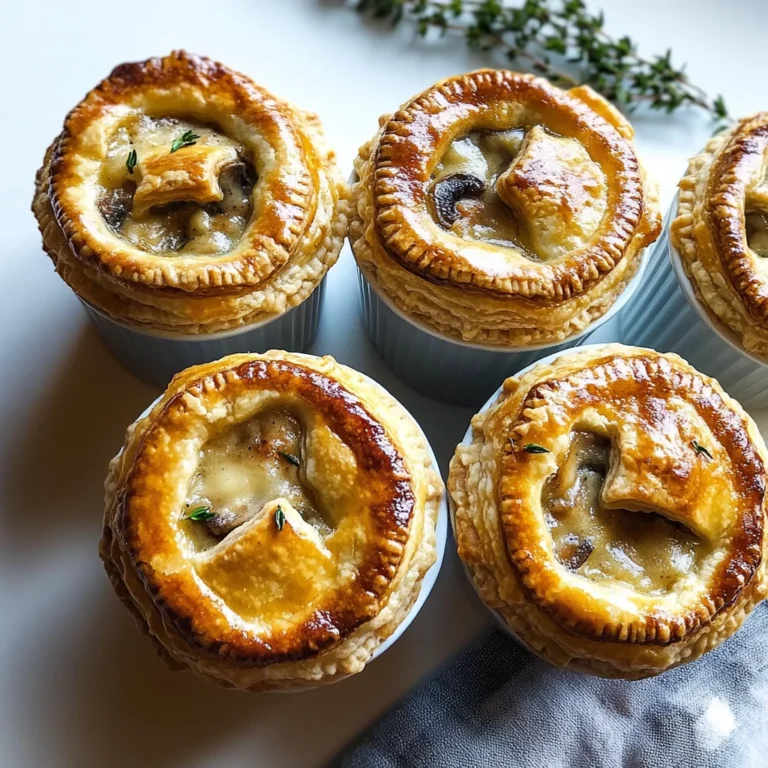 Mini Mushroom & Gruyère Pot Pies | Savory Individual Bakes