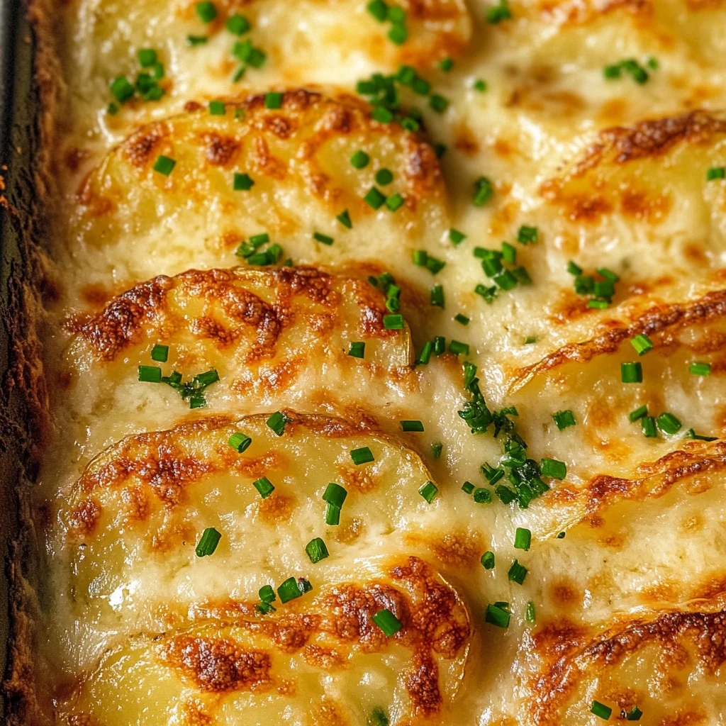 Roasted Garlic Potatoes au Gratin