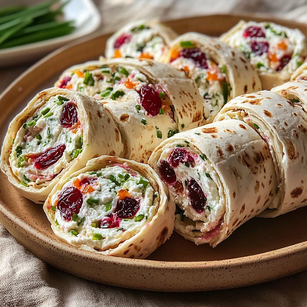 Savory Christmas Cranberry Roll Ups