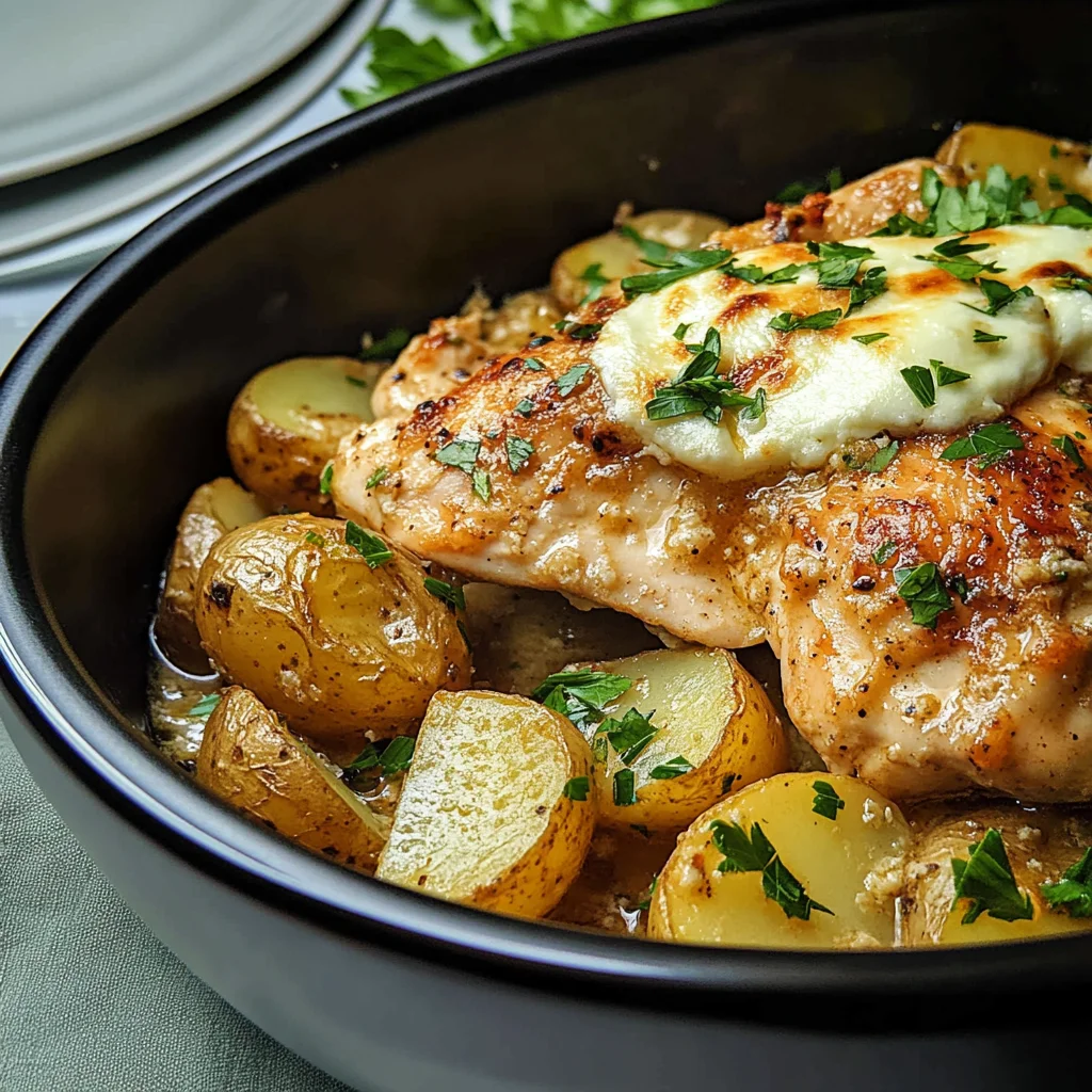 Slow Cooker Parmesan Garlic Chicken and Potatoes
