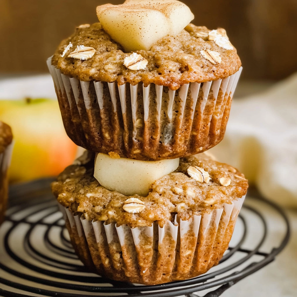 Healthy Apple Cinnamon Oat Muffins