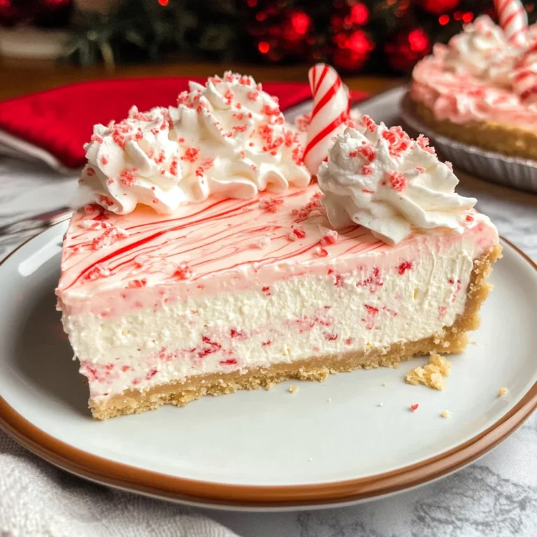 Candy Cane No Bake Cheesecake