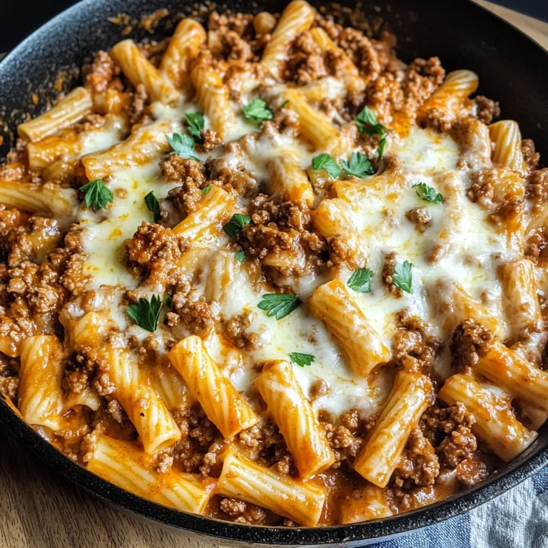 Cheesy Ground Beef Pasta Skillet