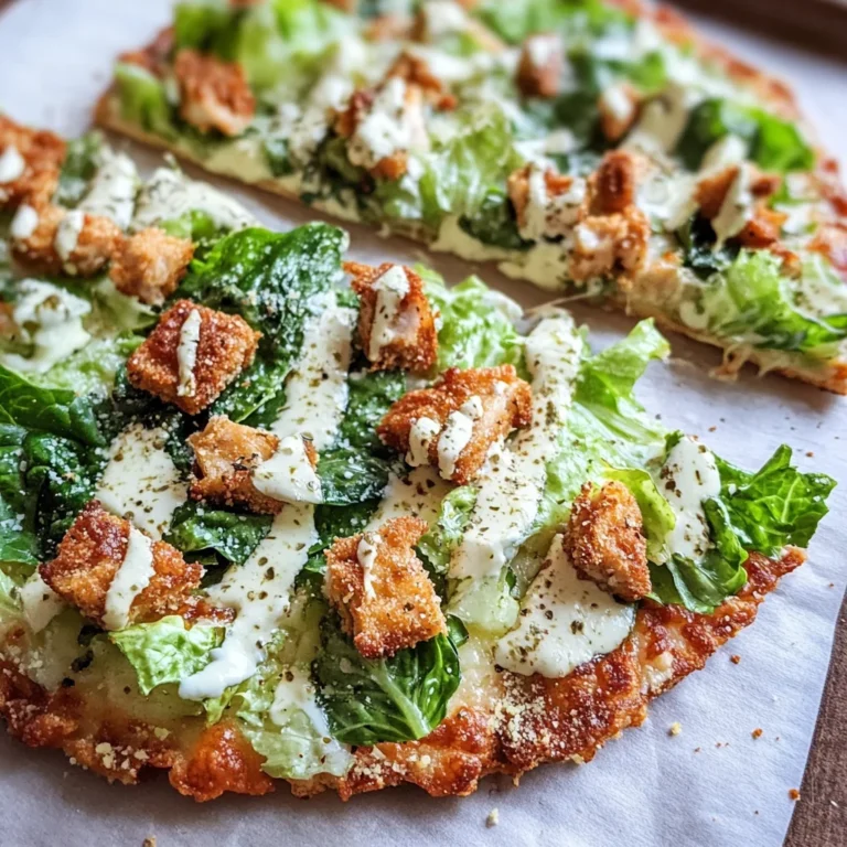 Chicken Crust Caesar Salad Pizza