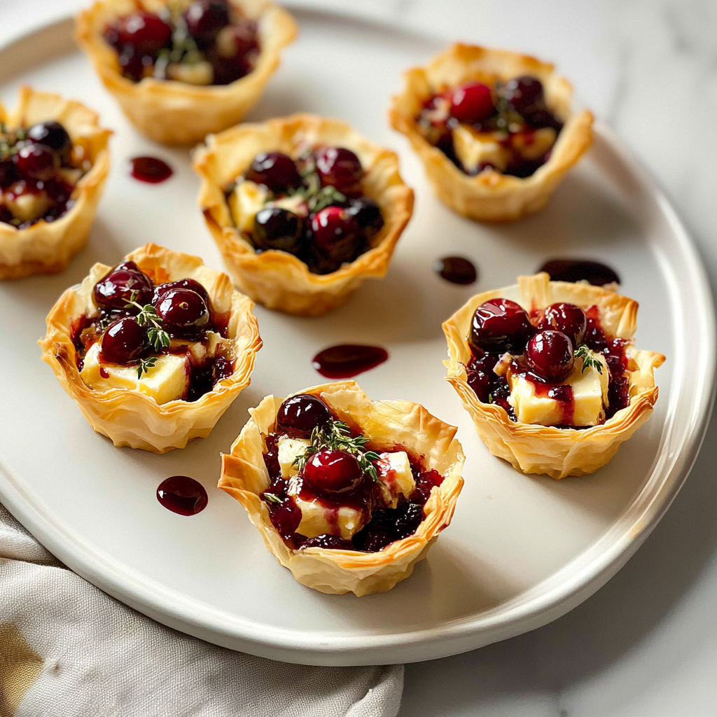 Cranberry, Brie & Thyme Phyllo Cups: A Sweet and Savory Treat for Festive Gatherings
