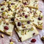 Cranberry Pistachio White Chocolate Bark
