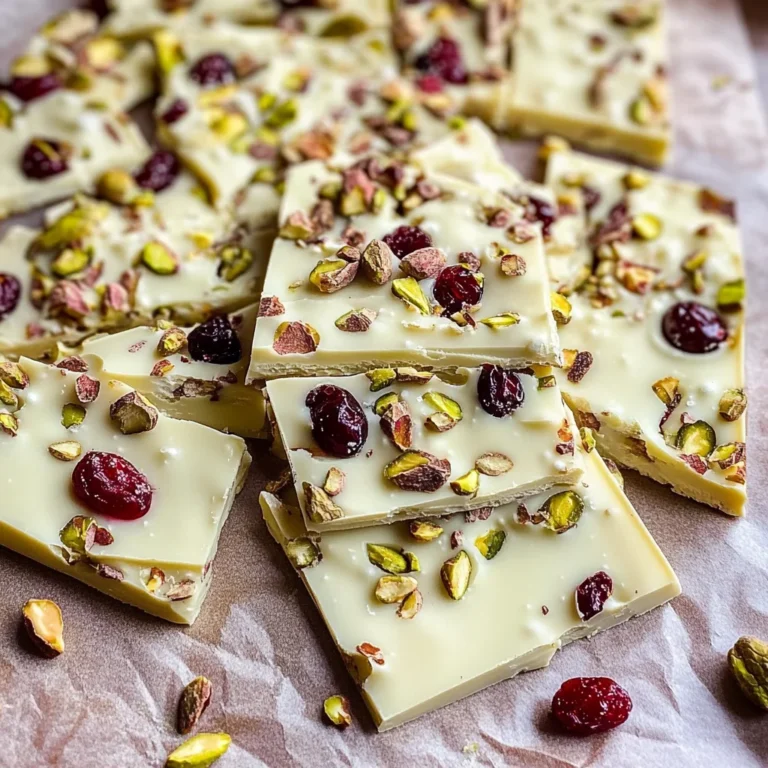Cranberry Pistachio White Chocolate Bark