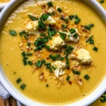 Creamy Cheddar Cauliflower & Roasted Garlic Soup Recipe