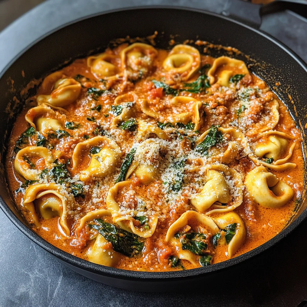 Creamy Spinach Tomato Tortellini Recipe